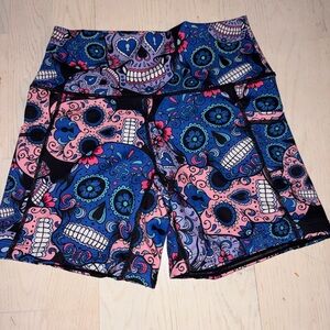 Constantly Varied Gear Blue and Pink Skull Print Women's Athletic Shorts